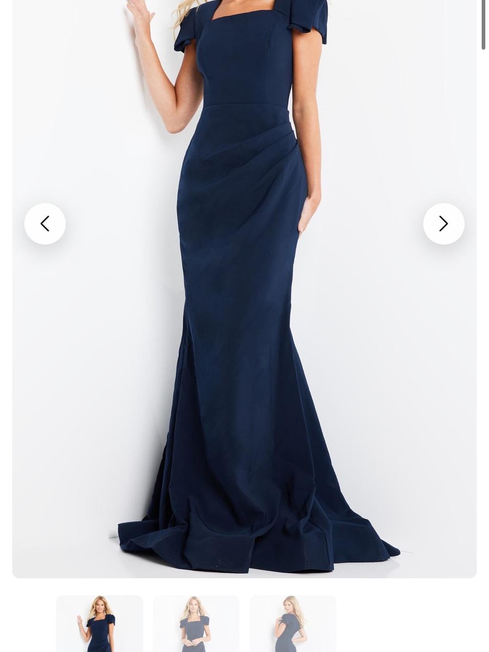 Jovani Navy Square-Neck Mermaid Gown